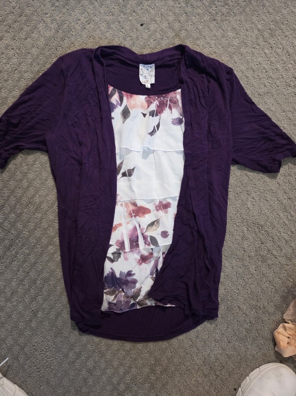 NAIF Purple Floral Panel Blouse